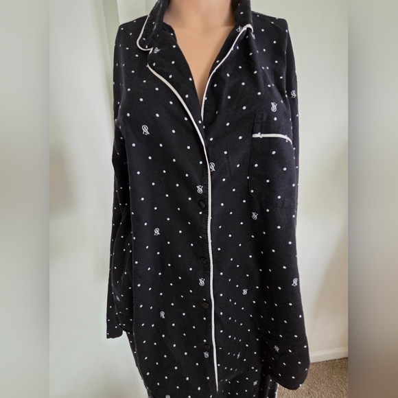 Victoria's Secret Womens Black White Pajama Set Size Large PJ Set - Picture 3 of 11